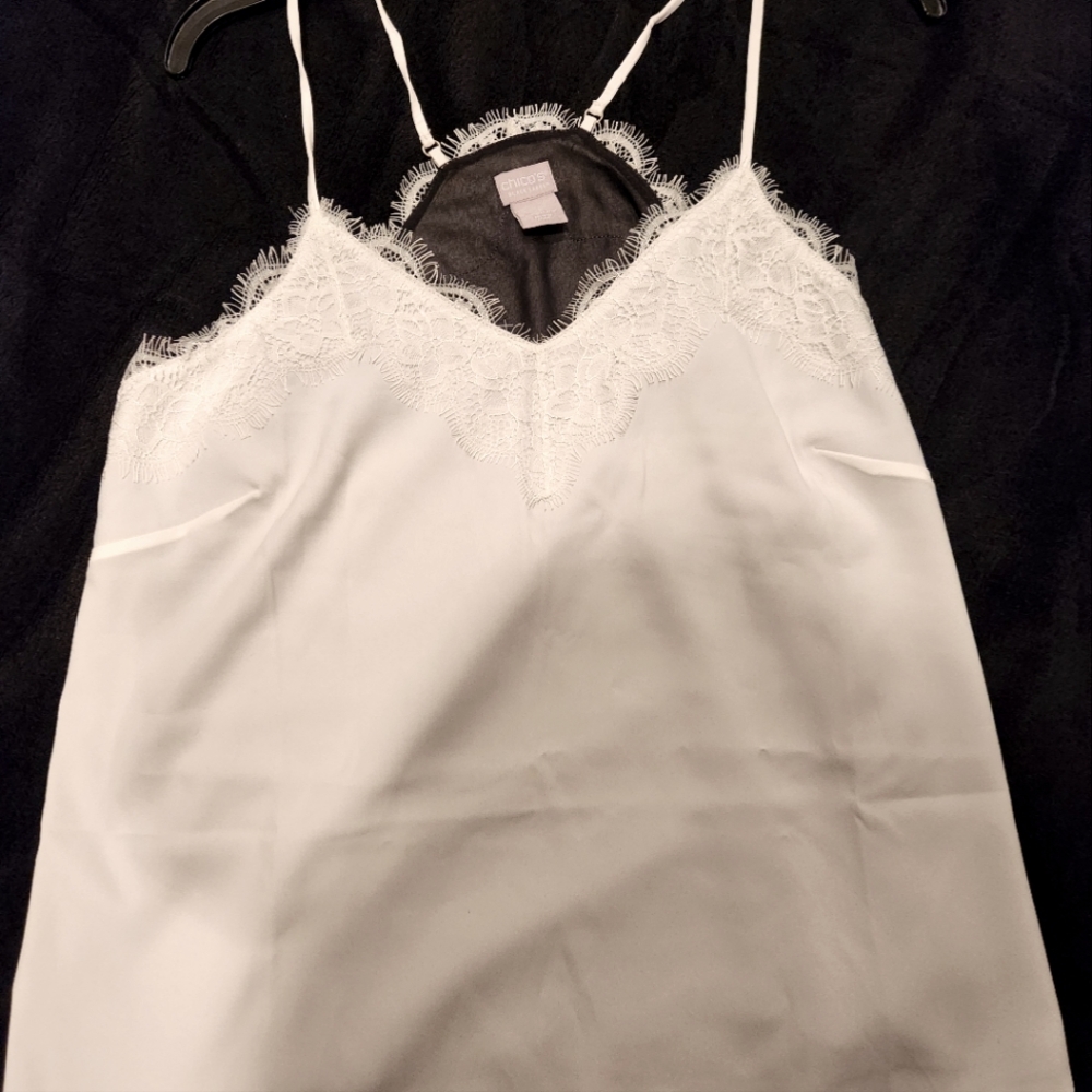 White Lace Trim Camisole